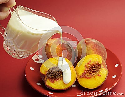 Peaches and Cream Complexion concept Stock Photo