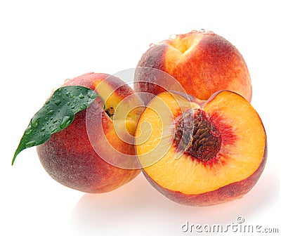 Peaches and a half Stock Photo