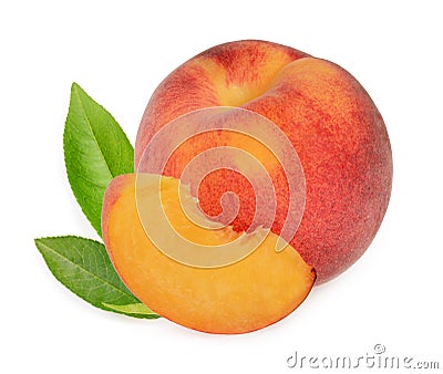 Peaches isolated Stock Photo