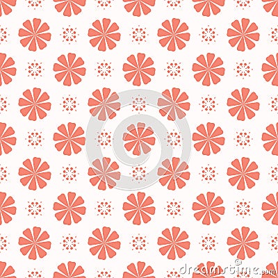 Peachy Coral Flower Blooms All Over Print Vector Vector Illustration