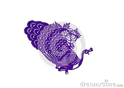 Peacock Chinese paper cutting Stock Photo