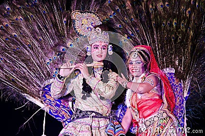 Peacock Dance during Desert Festival at Jaisalmer, Rajasthan, India Editorial Stock Photo