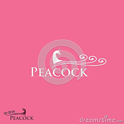 Peacock label Vector Illustration