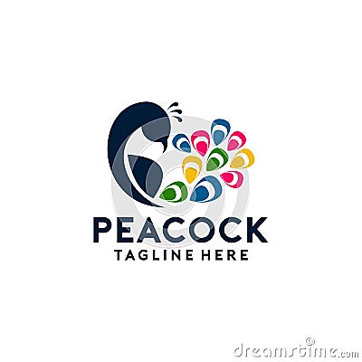 Simple and Creative Peacock Logo Collection Vector Illustration