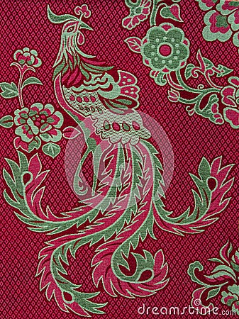 Peacock pattern fabric Stock Photo