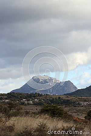 Peak of Bugarach in Corbieres, France Stock Photo