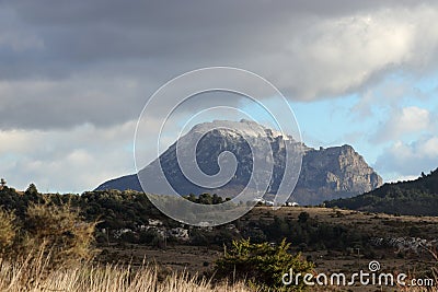 Peak of Bugarach in Corbieres, France Stock Photo