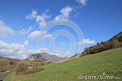 Peak of Bugarach in the Corbieres, France Stock Photo