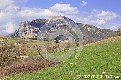 Peak of Bugarach in the Corbieres, France Stock Photo