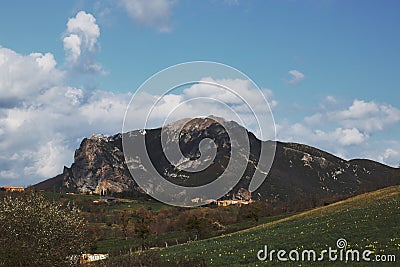 Peak of Bugarach in the Corbieres, France Stock Photo