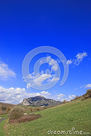 Peak of Bugarach in the Corbieres, France Stock Photo