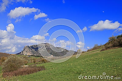 Peak of Bugarach in the Corbieres, France Stock Photo
