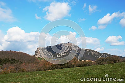 Peak of Bugarach in the Corbieres, France Stock Photo