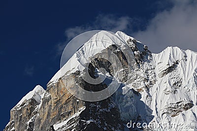 Peak of Lobuche West seen from Dzongla Stock Photo