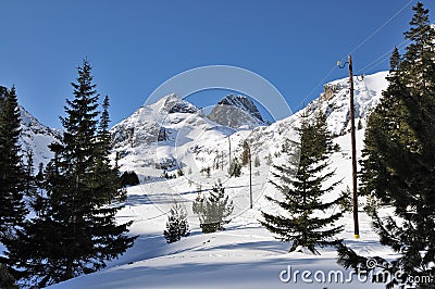 Peak Maliovica in winter, National park Rila in Bulgaria Stock Photo