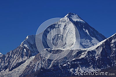 Peak of mount Dhaulagiri Stock Photo