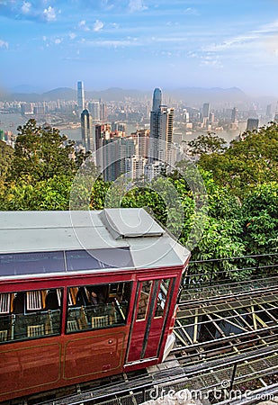 Peak tram Victoria Peak Stock Photo