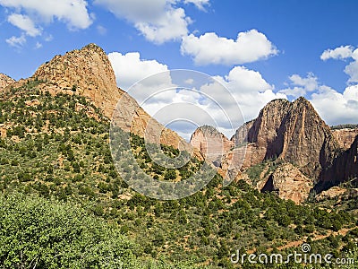 Peaks in Kolob Canyons District of Zion NP Stock Photo