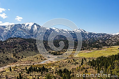 Peaks of Sierra Nevada mountains in the USA Stock Photo