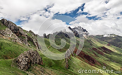 The peaks and sky in Zizhu temple scenic spot Stock Photo