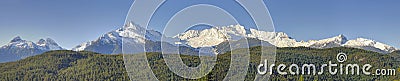 Peaks of the Tantalus Range at the southern end of the Coastal Mountains Stock Photo