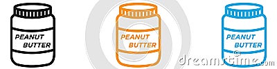 Peanut butter icon vector logo set collection for web app ui Vector Illustration