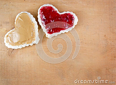 Peanut butter and jelly sandwich Stock Photo