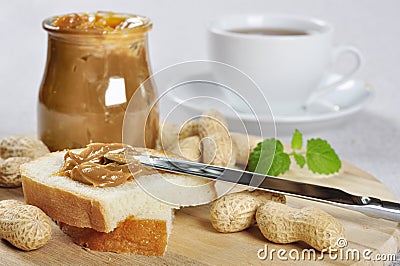 Peanut butter sandwhich Stock Photo