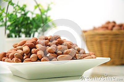 Peanut food with plants Stock Photo