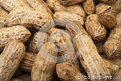 Peanut.roasted nuts,Dried peanuts crushed into many pieces close-up Stock Photo
