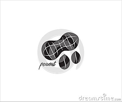 peanut seed simple vector icon logo design illustration Cartoon Illustration