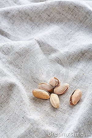 Peanut shells food background, close-up, shallow depth of field, macro. Stock Photo