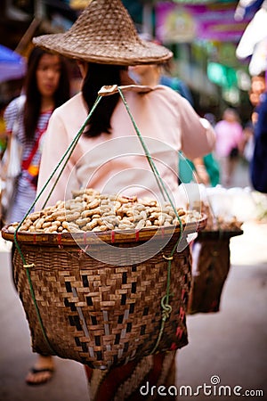 Peanut Vendor, Thailand Stock Photo