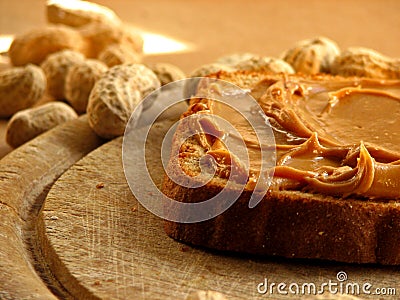 Peanutbutter sandwich Stock Photo