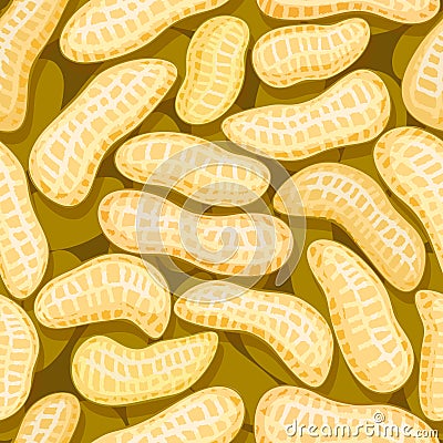 Peanuts in pod seamless background Vector Illustration