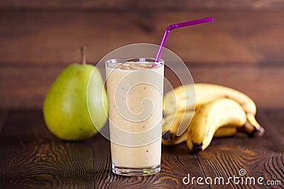 Pear banana smoothie Stock Photo