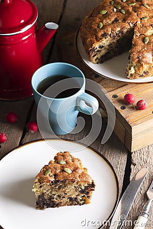 Pear chocolate cake Stock Photo