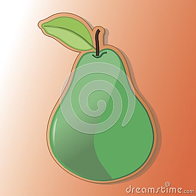 Pear cookie Vector Illustration