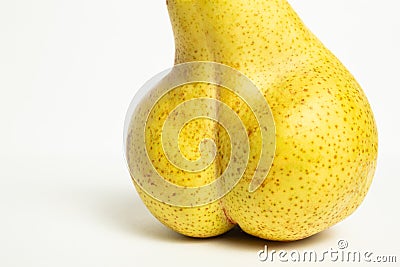 Pear with Distinctive Bottom-Like Shape Stock Photo