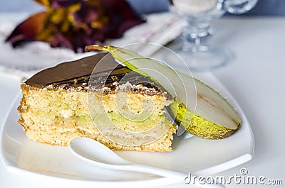 Pear flavored cake Stock Photo