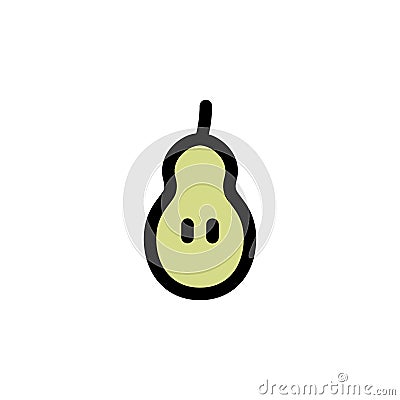 Sliced Pear Icon Vector Illustration