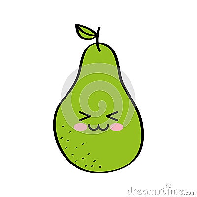 Pear fresh fruit comic character Vector Illustration