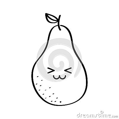 Pear fresh fruit comic character Vector Illustration