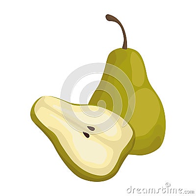 pear fresh fruit icon design Vector Illustration