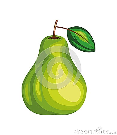 pear fresh fruit icon Vector Illustration