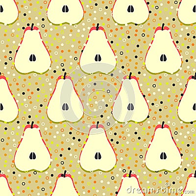 Pear fruit motif seamless pattern. Colorful decoration design Vector Illustration