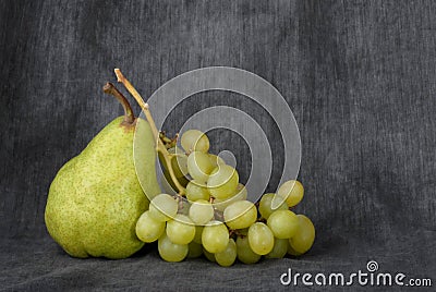 Pear and grapes Stock Photo