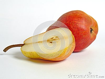 Pear and half of pear Stock Photo