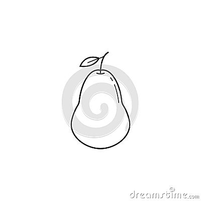 Pear line icon, healthy fruit, vector graphics Vector Illustration