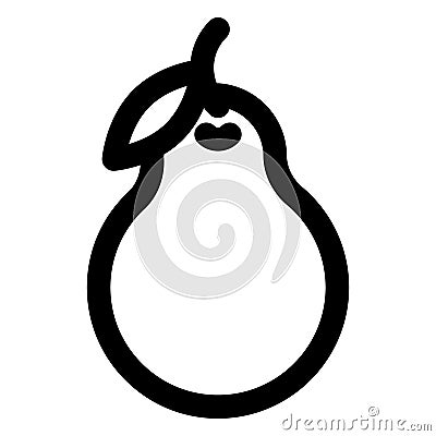 Pear Outline bold Vector Icon which can be easily modified or Edited Vector Illustration